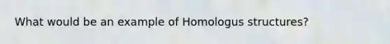 What would be an example of Homologus structures?