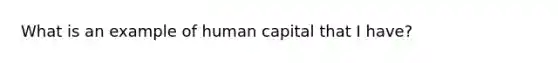 What is an example of human capital that I have?