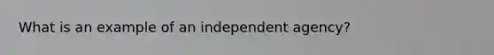 What is an example of an independent agency?