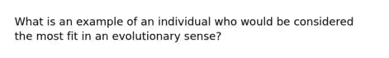 What is an example of an individual who would be considered the most fit in an evolutionary sense?