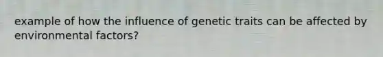 example of how the influence of genetic traits can be affected by environmental factors?