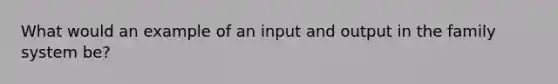 What would an example of an input and output in the family system be?