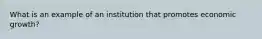 What is an example of an institution that promotes economic growth?