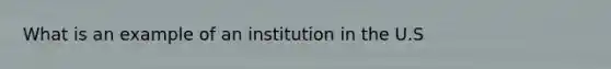 What is an example of an institution in the U.S