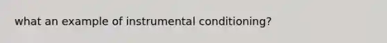 what an example of instrumental conditioning?