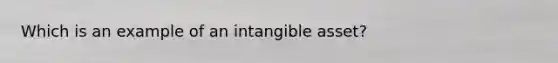 Which is an example of an intangible asset?