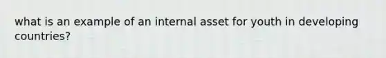 what is an example of an internal asset for youth in developing countries?