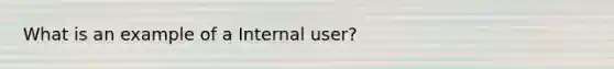 What is an example of a Internal user?