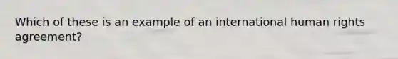 Which of these is an example of an international human rights agreement?