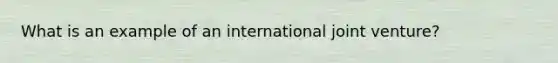 What is an example of an international joint venture?