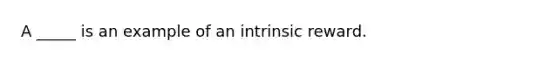 A _____ is an example of an intrinsic reward.