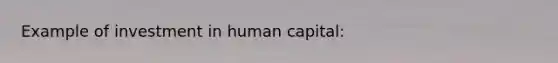 Example of investment in human capital: