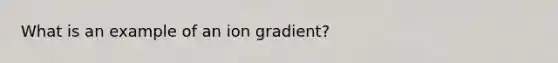 What is an example of an ion gradient?