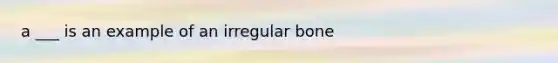 a ___ is an example of an irregular bone