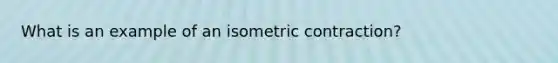 What is an example of an isometric contraction?