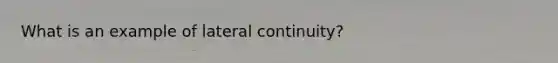 What is an example of lateral continuity?