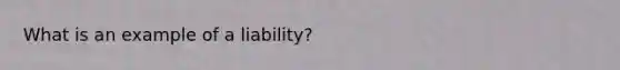 What is an example of a liability?