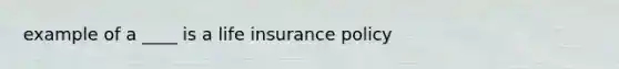 example of a ____ is a life insurance policy