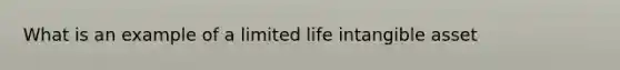 What is an example of a limited life intangible asset