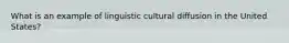 What is an example of linguistic cultural diffusion in the United States?