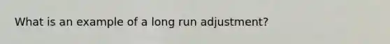 What is an example of a long run adjustment?