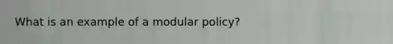 What is an example of a modular policy?