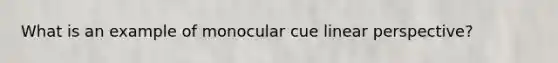 What is an example of monocular cue linear perspective?