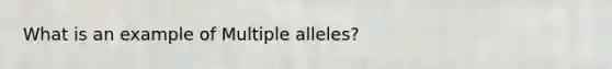 What is an example of Multiple alleles?