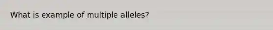 What is example of multiple alleles?