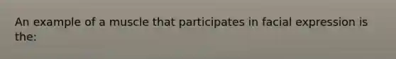 An example of a muscle that participates in facial expression is the:
