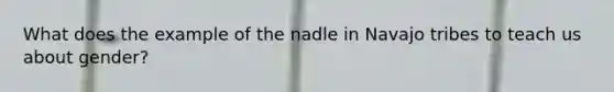 What does the example of the nadle in Navajo tribes to teach us about gender?