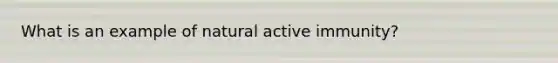 What is an example of natural active immunity?