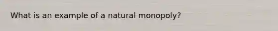 What is an example of a natural monopoly?