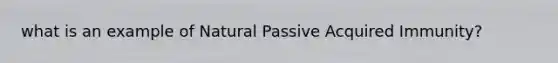 what is an example of Natural Passive Acquired Immunity?