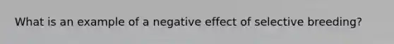 What is an example of a negative effect of selective breeding?