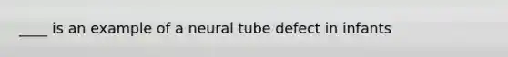 ____ is an example of a neural tube defect in infants