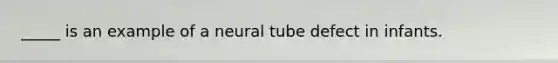 _____ is an example of a neural tube defect in infants.