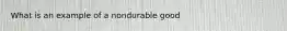 What is an example of a nondurable good