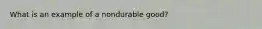 What is an example of a nondurable good?