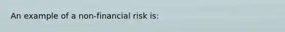 An example of a non-financial risk is: