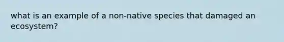 what is an example of a non-native species that damaged an ecosystem?