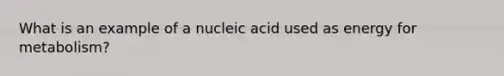 What is an example of a nucleic acid used as energy for metabolism?