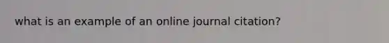 what is an example of an online journal citation?