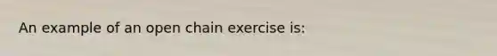 An example of an open chain exercise is: