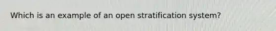 Which is an example of an open stratification system?