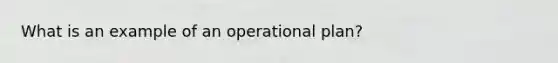 What is an example of an operational plan?