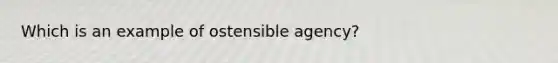 Which is an example of ostensible agency?