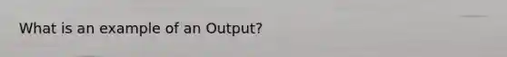 What is an example of an Output?