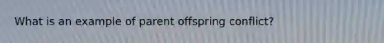 What is an example of parent offspring conflict?