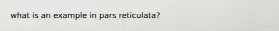 what is an example in pars reticulata?